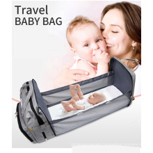 Wholesale Portable Waterproof Mummy Back Pack Crib Large Capacity Mom Backpack Foldable Baby Bed Diaper Bag